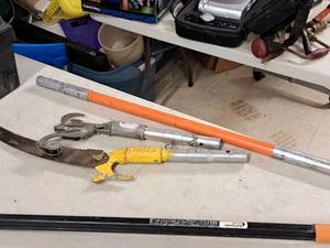 lot 645 image: Pruning Pole Saw Head Attachment, Pole Saw Pruner Head Attachment and 38 Extension Pole