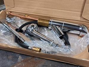 lot 767 image: Tuscany Brass Kitchen Faucet with Pull-Out Spout (New )