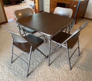 lot 236 image: Samsonite folding table and four chairs