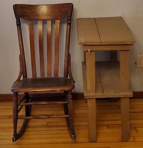 lot 145 image: Rocker with Primitive Side Table