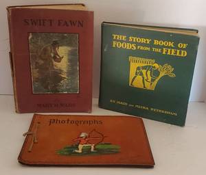 lot 192 image: Antique Swift Fawn Book, Suede Souvenir Picture Album