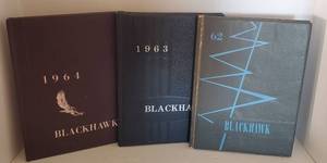 lot 194 image: Three Vintage Blackhawk Yearbooks 1962-1964