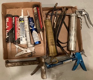 lot 37 image: Two Grease Guns and Two Caulk Guns