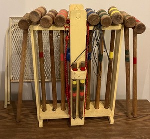 lot 101 image: Croquet Set and Small Metal Table
