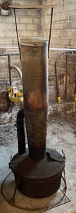 lot 2 image: Vintage Hard Hat Heater for KeroseneWaste Oil