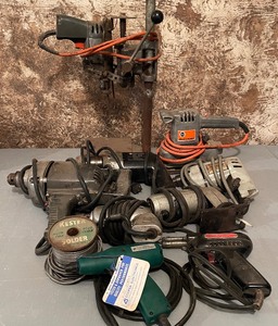 lot 23 image: Power Tools LOT - Sander, Drills, Craftsman Drill Press Stand