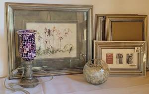 lot 128 image: Purple Iris by Blum  24 x 20 and Decor