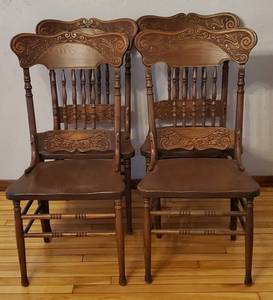 lot 135 image: Set of Four Pressed Back Chairs