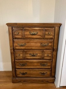 lot 162 image: Tall Five-Drawer Dresser