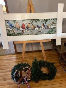 lot 227 image: Large Handmade Framed Bird Scene Puzzle and Large Easel
