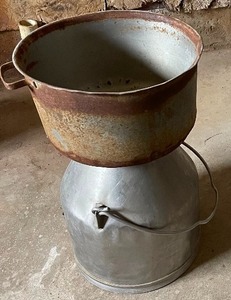 lot 295 image: Steel Milker Bucket with Strainer