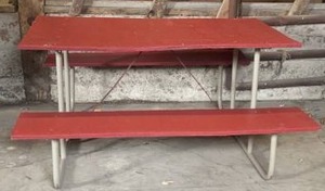 lot 313 image: Childrens Picnic Table - Heavy Duty Metal Base.