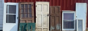 lot 310 image: Nine Piece LOT of Doors and Windows - Some Vintage and Modern