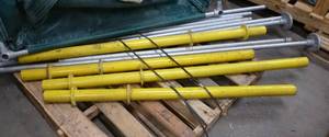 misc steel 8 pieces of emt, yellow ones vary from 55-62 inches, 2-12 diameter, 78 thick wall