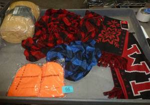Winter scarfs, hats, blanket