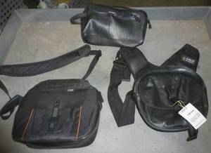 3 New bags for cameras, overnight toiletries, etc all from recycled inner tubes