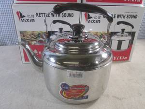 (F-0) 4 Stainless Steel Tea Kettles...