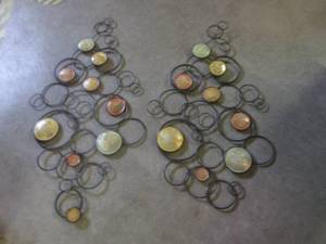 (F-2) Large 2pc Metal Wall Art Deco...