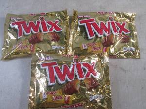 (B-1) 3 Bags of Fun Size Twix Candy...