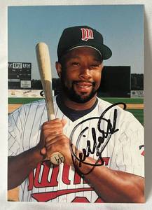lot 6B image: Kirby Puckett Signed 3x5 Post Card with JSA COA - Minnesota Twins Baseball