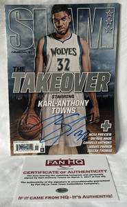 lot 22B image: Karl-Anthony Towns Signed SLAM Magazine with Fan HQ COA - Minnesota Timberwolves Basketball