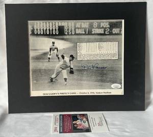 lot 23B image: Don Larsen Signed Photo from Perfect Game with JSA COA - Vintage Baseball