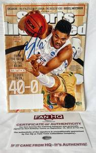 lot 28B image: Karl-Anthony Towns Signed Sports Illustrated Magazine with Fan HQ COA - Minnesota Timberwolves Basketball