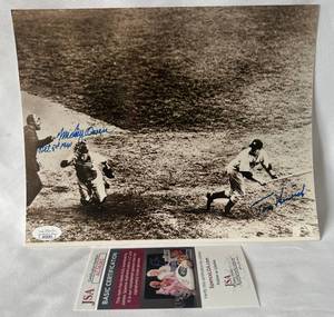 lot 35B image: Mickey Owen and tom Henrich Signed 8x10 Photo with JSA COA - Vintage Baseball