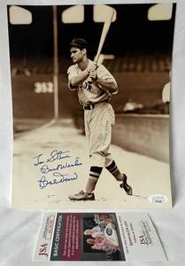 lot 47B image: Bobby Doerr Signed Sepia 8x10 Photo with JSA COA - Vintage Baseball