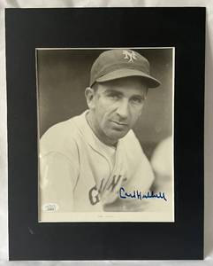 lot 48B image: Carl Hubbell Signed 8x10 Photo with JSA COA - Vintage Baseball