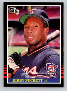 lot 9C image: Kirby Puckett RC 1985 Donruss #438 Rookie Vintage Minnesota Twins Baseball Card
