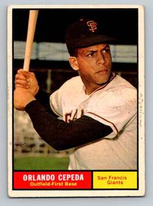 lot 14C image: Orlando Cepeda 1961 Topps #435 Vintage Baseball Card