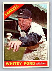 lot 19C image: Whitey Ford 1966 Topps #160 Vintage Baseball Card
