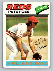 lot 25C image: Pete Rose 1977 Topps #450 Vintage Baseball Card