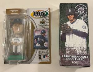 lot 68B image: Seattle Mariners 2 Bobbleheads - Ichiro Suzuki and Larry Bernandez - Baseball