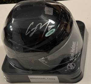 lot 53B image: Casey Mittelstadt Signed Mini Hocket Helmet with Upper Deck COA