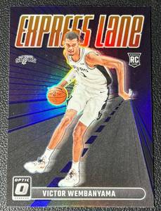 lot 8A image: Victor Wembanyama RC 2023-34 Optic Express Lane #8 Rookie Basketball Card