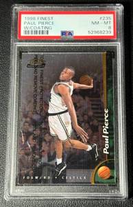 lot 19A image: Paul Pierce RC 1998 Topps Finest #235 PSA 8 NM-MT Rookie Basketball Card