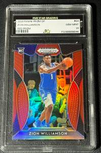 lot 23A image: Zion Williamson Red Prizm RC Graded 10 Gem Mint 2019 Prizm DP #54 Rookie Basketball Card