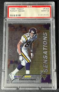 lot 31A image: Randy Moss PSA 9 Mint 1999 Topps Finest #143 Minnesota Vikings Football Card