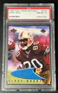 lot 33A image: Jerry Rice PSA 8 NM-MT 1999 Collectors Edge Odyssey #130 Football Card