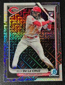 lot 40A image: Elly De La Cruz Mojo RC 2024 Bowman Chrome #42 Rookie Baseball Card