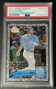 lot 44A image: Eric Hosmer Diamond Anniversary RC 2011 Topps Update #US155 Rookie PSA Graded Ex 5 Baseball Card