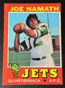lot 45A image: Joe Namath 1971 Topps #250 Vintage Football Card