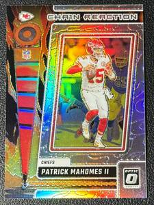 lot 47A image: Patrick Mahomes Silver Holo Insert 2023 Donruss Optic Chain Reaction #CR-PM Football Card