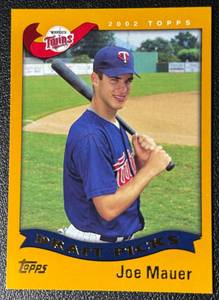 lot 62A image: Joe Mauer RC 2002 Topps #622 Rookie Minnesota Twins Baseball Card