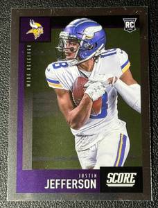 lot 68A image: Justin Jefferson RC 2020 Chronicles Score #449 Rookie Minnesota Vikings Football Card