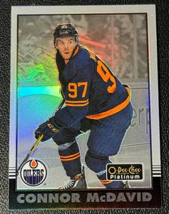 lot 73A image: Connor McDavid Refractor 2021 O-Pee-Chee Platinum Rainbow #R-1 Hockey Card