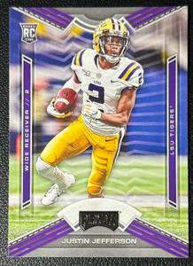 lot 74A image: Justin Jefferson RC 2020 Chronicles Draft Picks Playoff #9 Rookie Minnesota Vikings Football Card