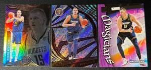 lot 79A image: Nikola Jokic 3 Card Insert Basketball Lot